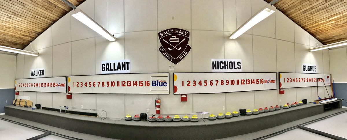 Inside the <a href="/BallyHaly/">Bally Haly</a> Curling Club where all four sheets are named after the members of <a href="/TeamGushue/">Team Gushue</a>. Home to Brier and World champs.