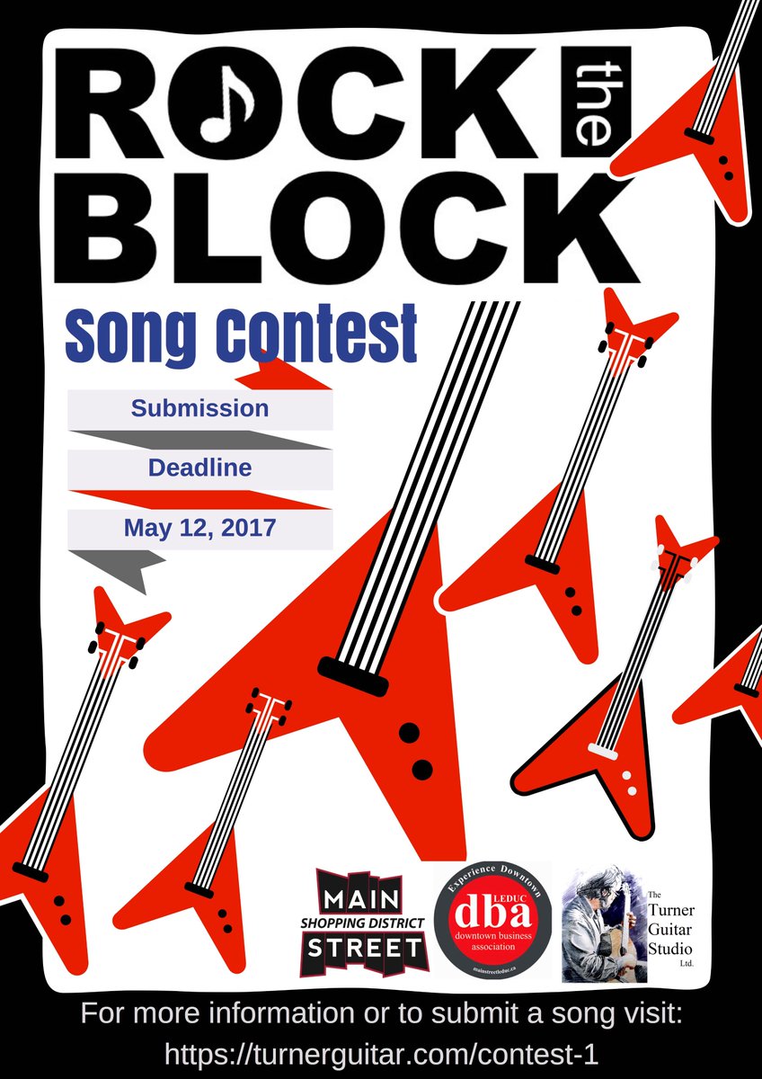 MainStreetLeduc's tweet photo. We are accepting applications for our Rock the Block song contest until May 12th! #songwriting #LeducEvents #livemusic https://t.co/Q8MGvIQ2ng