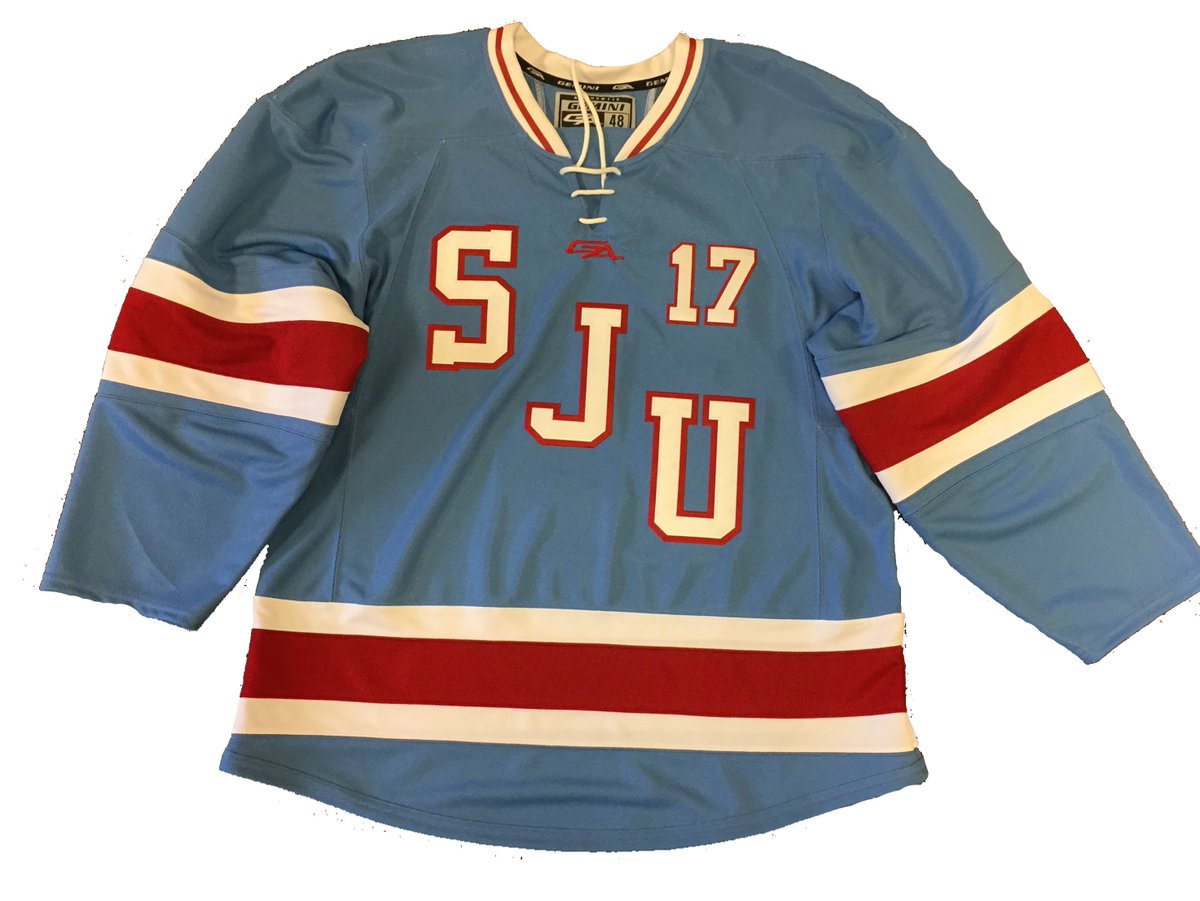 JohnnieHockey's tweet image. Retweet if you like the idea of a 1962 throwback jersey as a 3rd option for @JohnnieHockey 
@SJUHockeyAlums 
@GeminiAthletic 
@SJUJohnnies