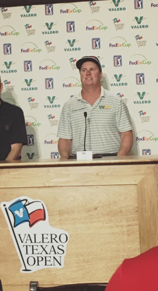 SAInfluence's tweet photo. Charley Hoffman talks about TPC and said, "Its a golf course I feel comfortable at." #valerotexasopen #PGA #SanAntonio #sanantonioinfluence https://t.co/vwnRqrls42