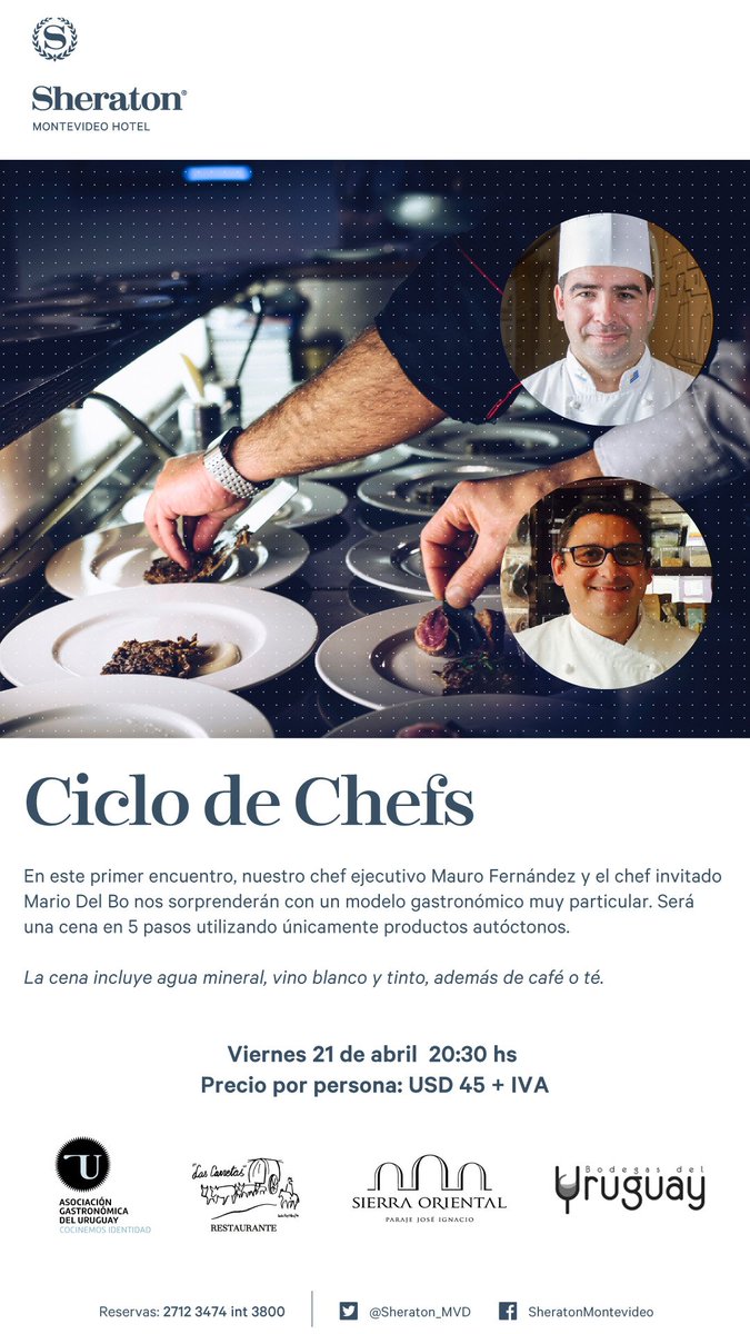 BdelU's tweet photo. @Sheraton_MVD relanzó su #TastingconExpertos y anuncia nuevo #CiclodeChefs que arranca este viernes. Informate aquí! https://t.co/61OoW0DFsB https://t.co/hJiE9w9SWb