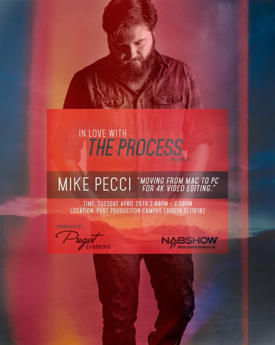 PugetSystems's tweet photo. At #NABShow, @MikePecci will be speaking on Tuesday at Post Production Campus (SL11810) about moving from #MacToPC for his 4K video editing. https://t.co/JYFSNqQvVb