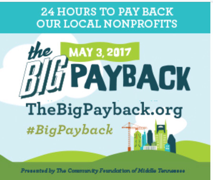 feednashville's tweet photo. For 24 hours, we will ask those who believe in our mission to donate! May 3rd! #thebigpayback #love https://t.co/MKrf2YKnhH