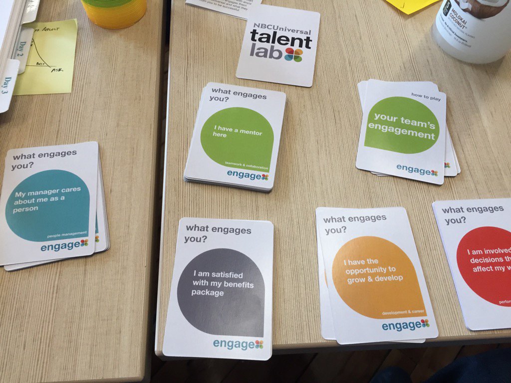 cmertz22's tweet photo. Who doesn't love card games!  Help with engaging employees. #leadNBCU https://t.co/tbrQBwnnqC