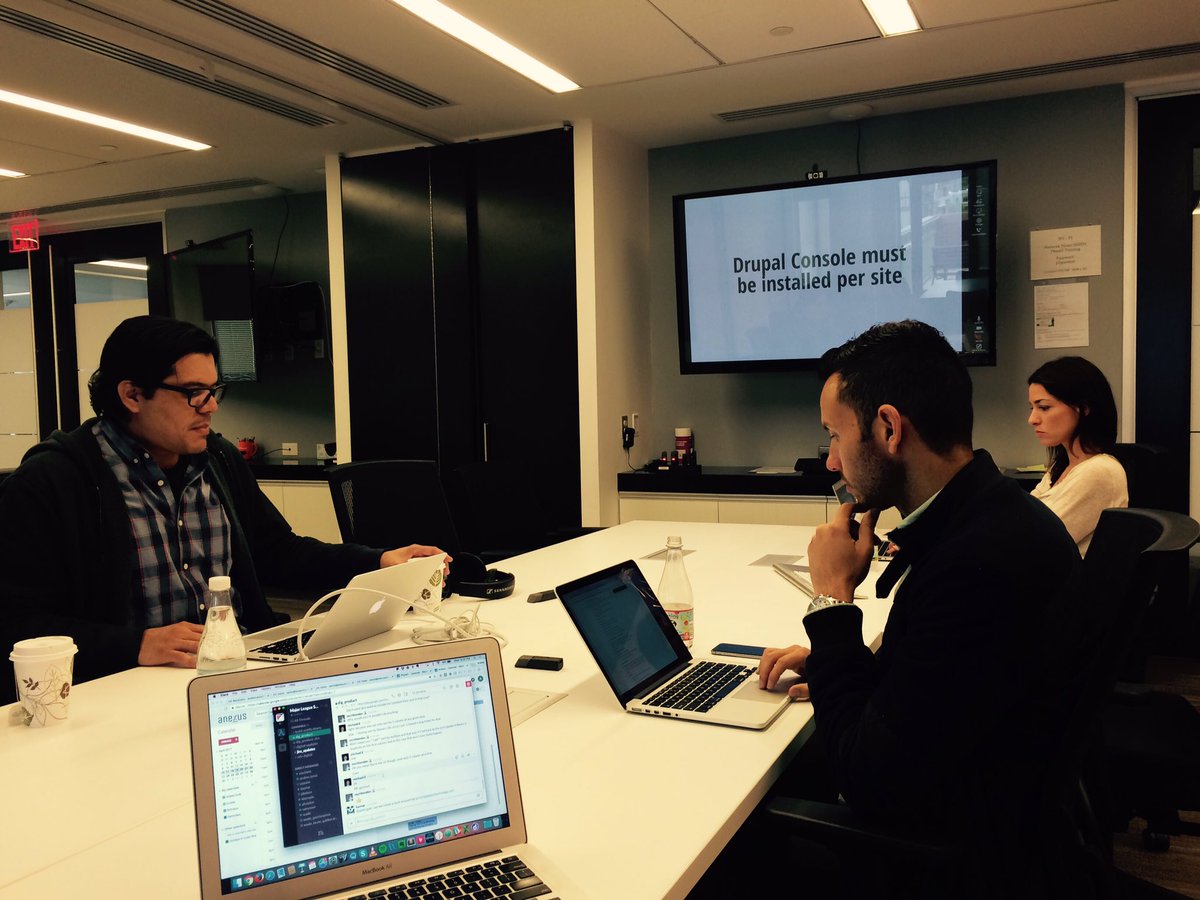 AndresAvila97's tweet image. Collab lunch at @phase2 headquarters with @jmolivas and @Kabarca. #DrupalConsole
