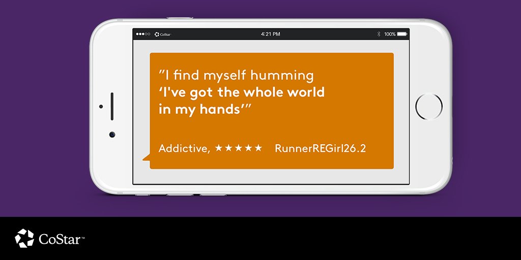 Rated 5 stars on the app store, the CoStar mobile app gives you everything  you need, wherever you are.