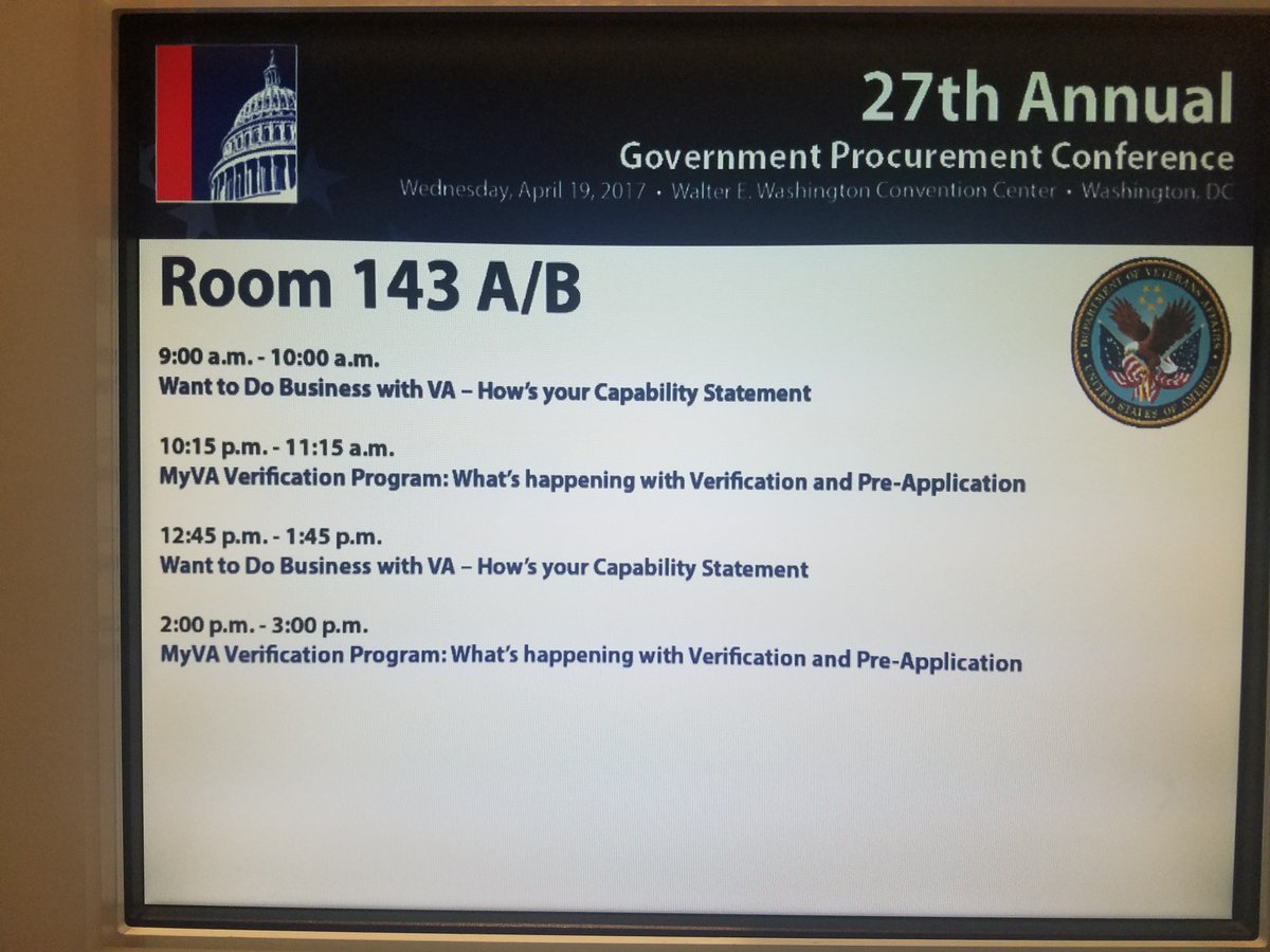 VAVetBiz's tweet photo. TODAY: @GPConference #2017GPC, @DeptVetAffairs' #smallbiz experts offer overviews and dialogue w/#SDVOSBs #VOSBs on doing business with #VA. https://t.co/5uOaQJCezm