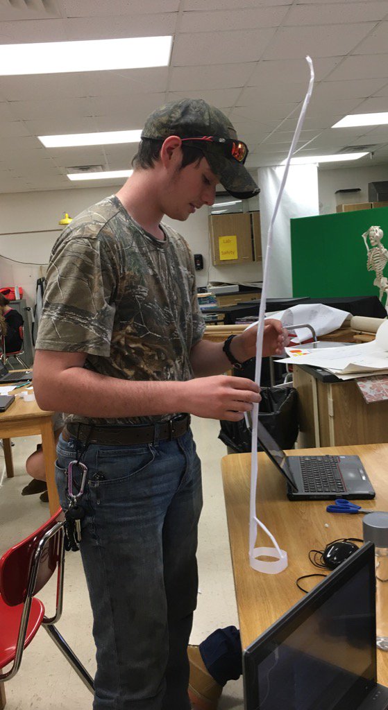 doc_jenks's tweet photo. Paper tower challenge winners with a tower standing at 42.4" tall! #scienceproblemsolving @ReedsSpringHS @RSWolves https://t.co/7y7SHRbPtl