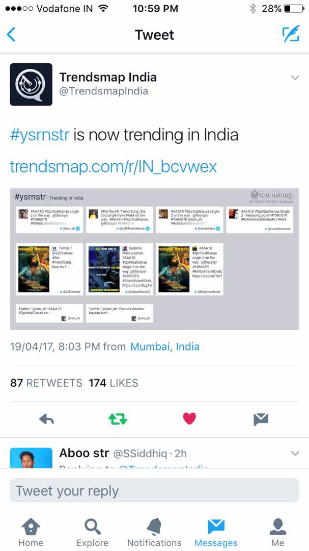 rameshlaus's tweet photo. . @iam_str fans took complete control of #Twitter trending from this afternoon.. Multiple tags trending.. Marana Mass.. 👏👏 https://t.co/CtDI1DLuzb