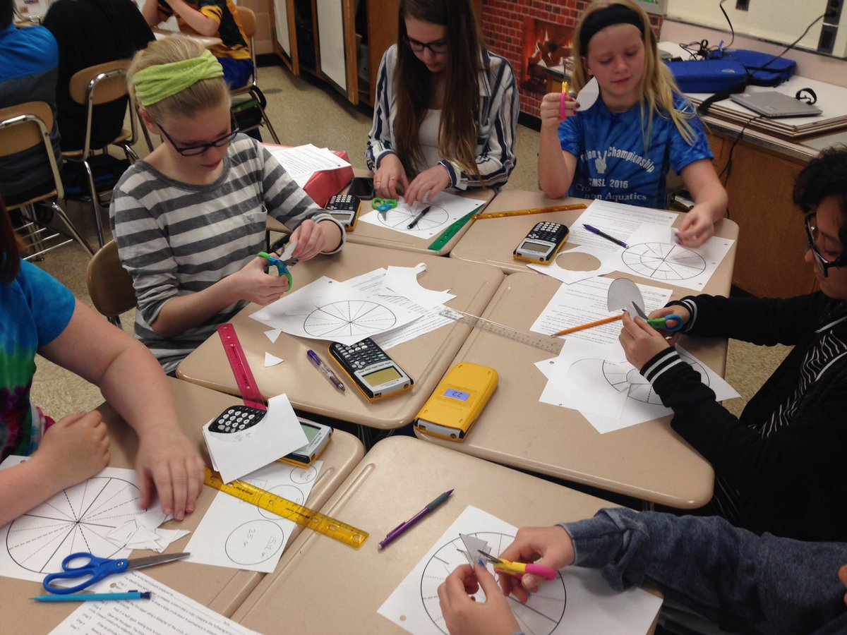 j_eisenberg87's tweet image. 6th graders @CatonsvilleMS cut up circles into sections to derive the area formula of a circle @BCPSMATH #handsonmath #perseverant #creative
