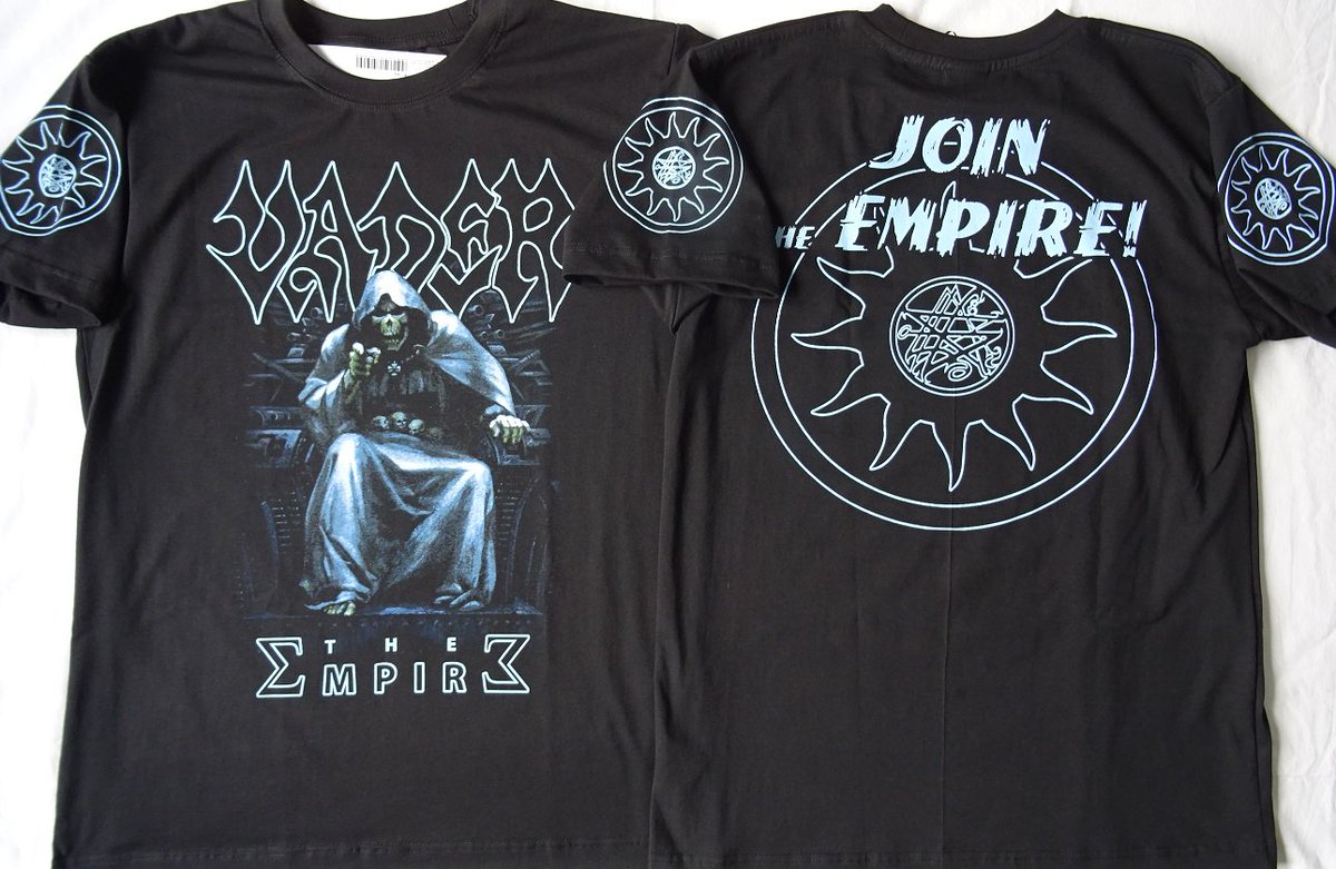 DeathMetalPL's tweet photo. VADER "EMPIRE" OFFICIAL T-Shirt "JOIN THE EMPIRE" 9,66€ / $10.55
https://t.co/Llg4icNE09
https://t.co/S90a1Hvqei
https://t.co/GoZoWRUrSt https://t.co/baB1TCbZp3