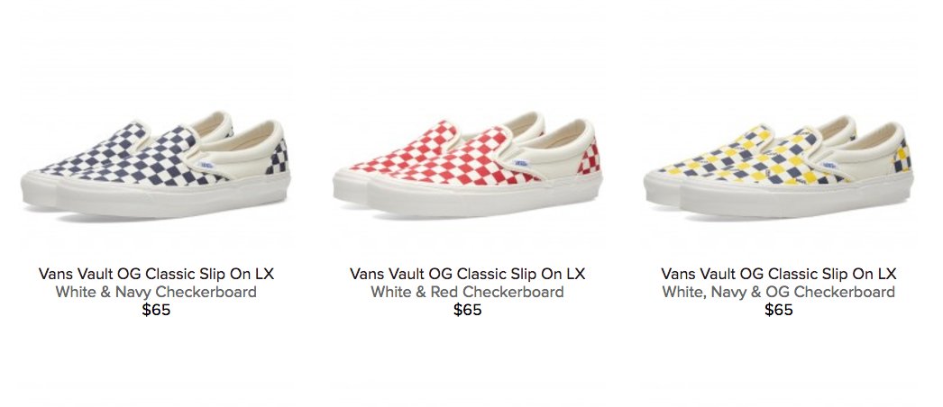 vans og slip on checkerboard