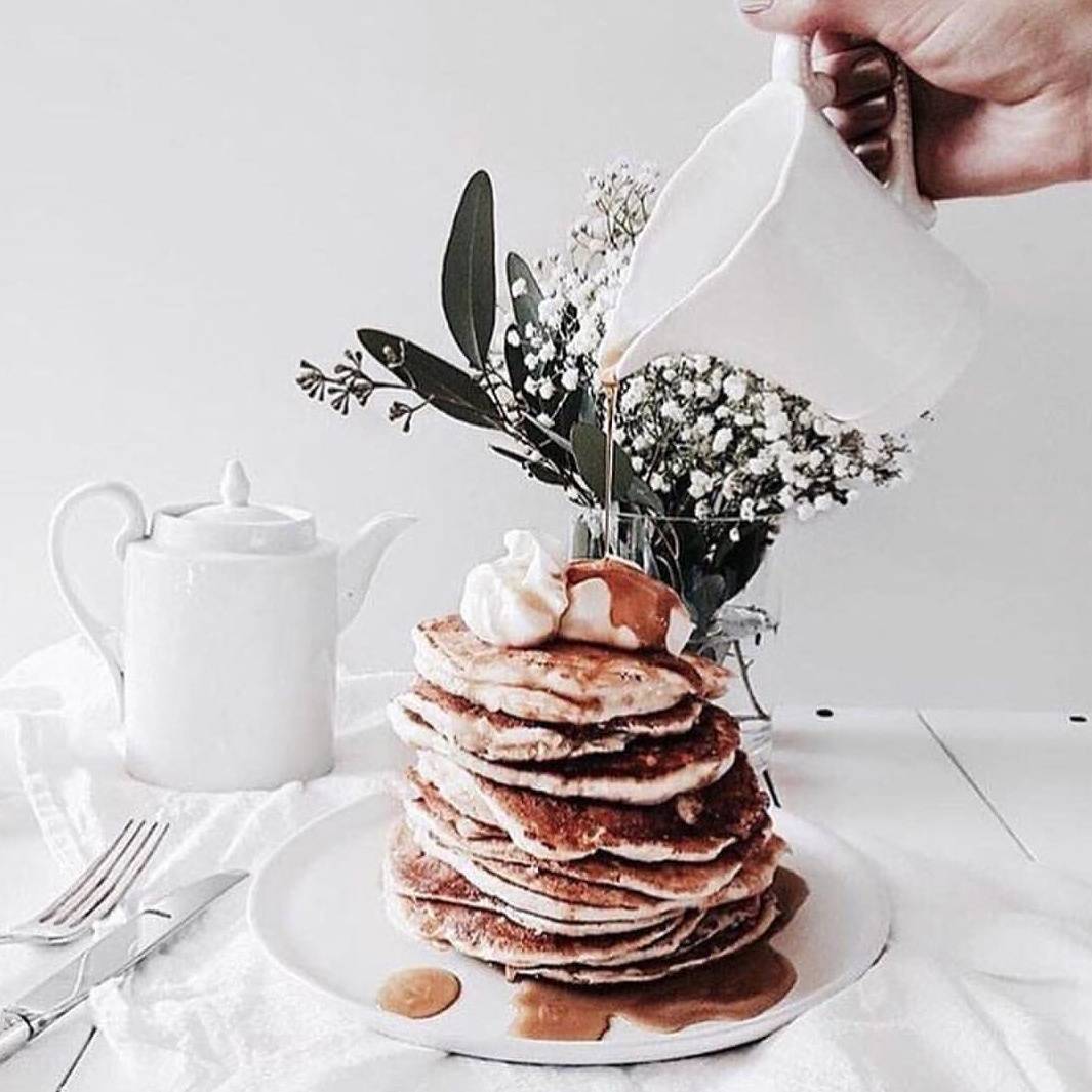 These are whole wheat gluten free nonfat protein pancakes right ?! 😉🍴