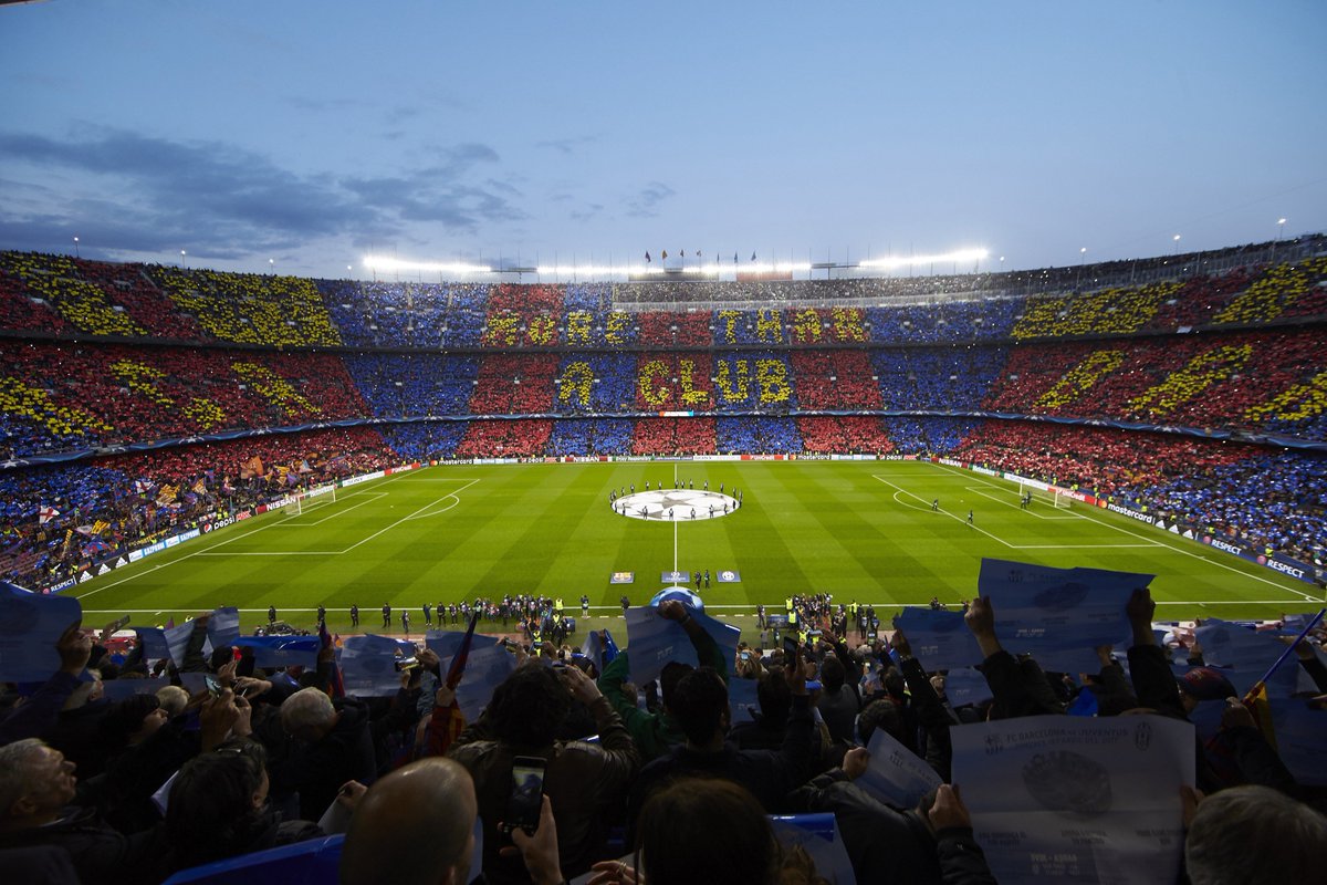 LaLiga's tweet photo. Camp Nou 😍 #UCL https://t.co/wweqsgivLS
