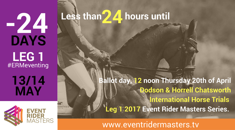 It's #24daystoERM &amp; less than 24 hrs to #ERMBallotday. It's the last chance for riders to be #inittowinit. Entries close 12 noon April 20th