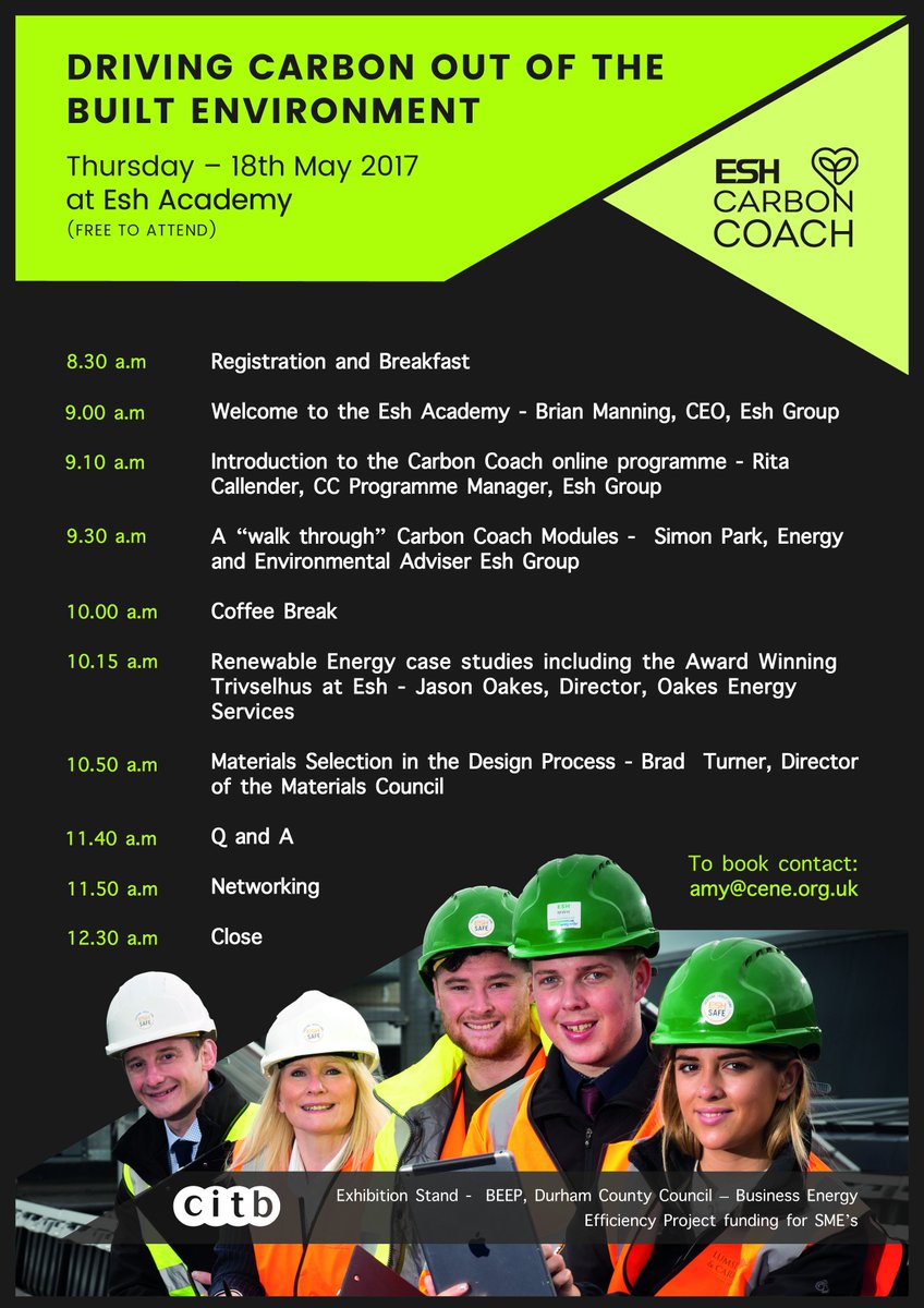 Interested in Driving #carbon out of the #builtenvironment join us at Esh Academy with speakers from @oakesenergy and <a href="/MaterialsCncl/">Materials Council</a> #events