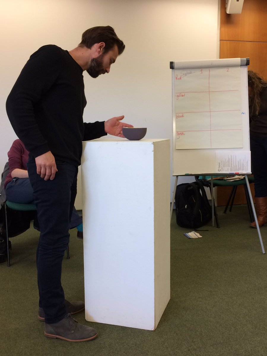 Great #Hothouse2017 day <a href="/UniCreativeArts/">University for the Creative Arts</a> critting each other's work. Exciting, challenging &amp; inspiring!@CraftsCouncilUK