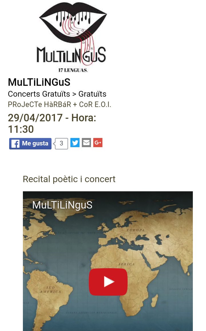 CoroEOIValencia's tweet photo. Disabte 29 d'abril 2017 11:30 h
Palau de la Música de València
#MuLTiLiNGuS
@AjuntamentVLC
@GVAeducacio
https://t.co/du9jWnHdrv https://t.co/n78ee6yrNX
