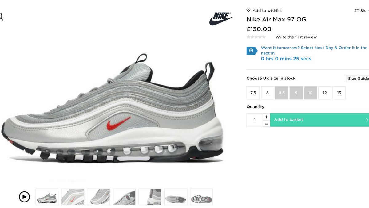 Nike Air Max 97 Just Do It Black AT8437 001 Shoe Engine