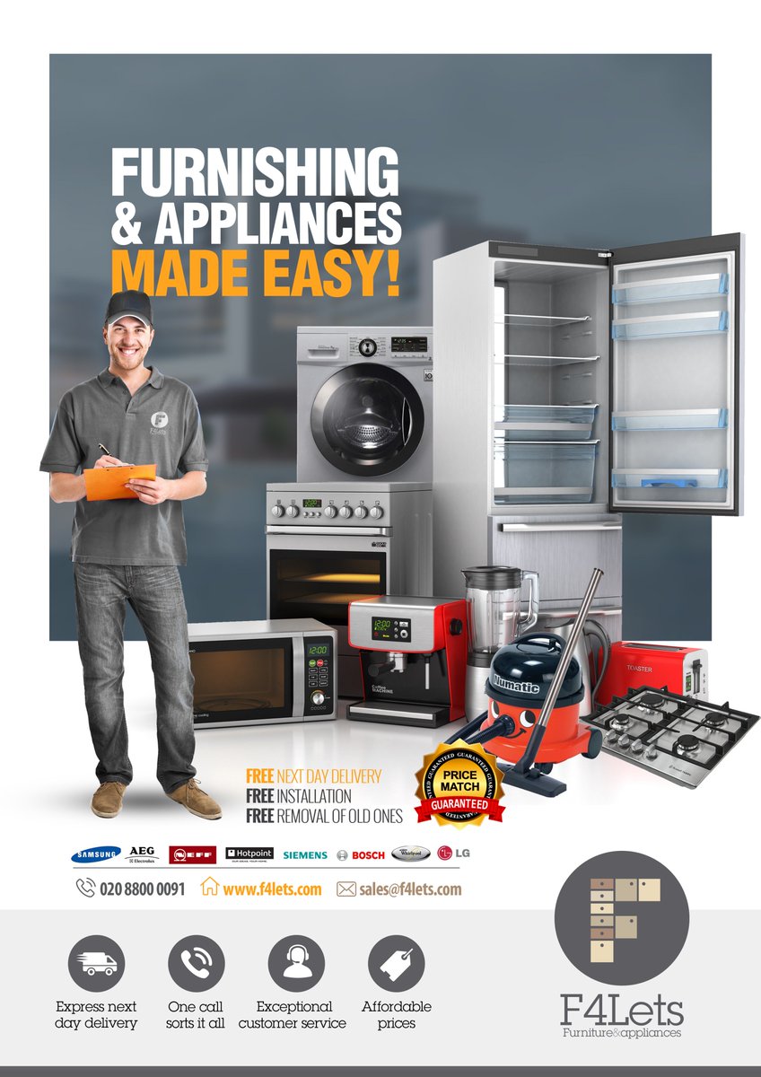 We are experts in furnishing properties! Quality furniture delivered direct to your door. f4lets.com  #Furniture and #Appliance