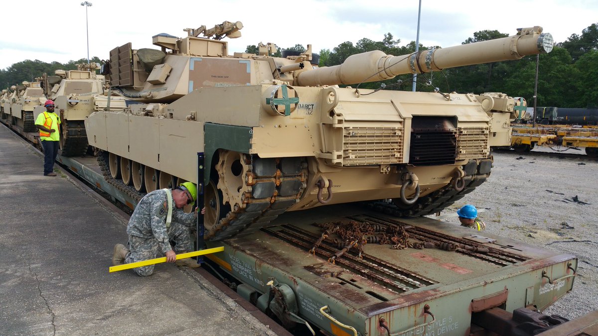 Even a tank ain't square until the NC #NationalGuard #warrantofficer says it is. @ncnationalguard railroad load out at  Fort Bragg