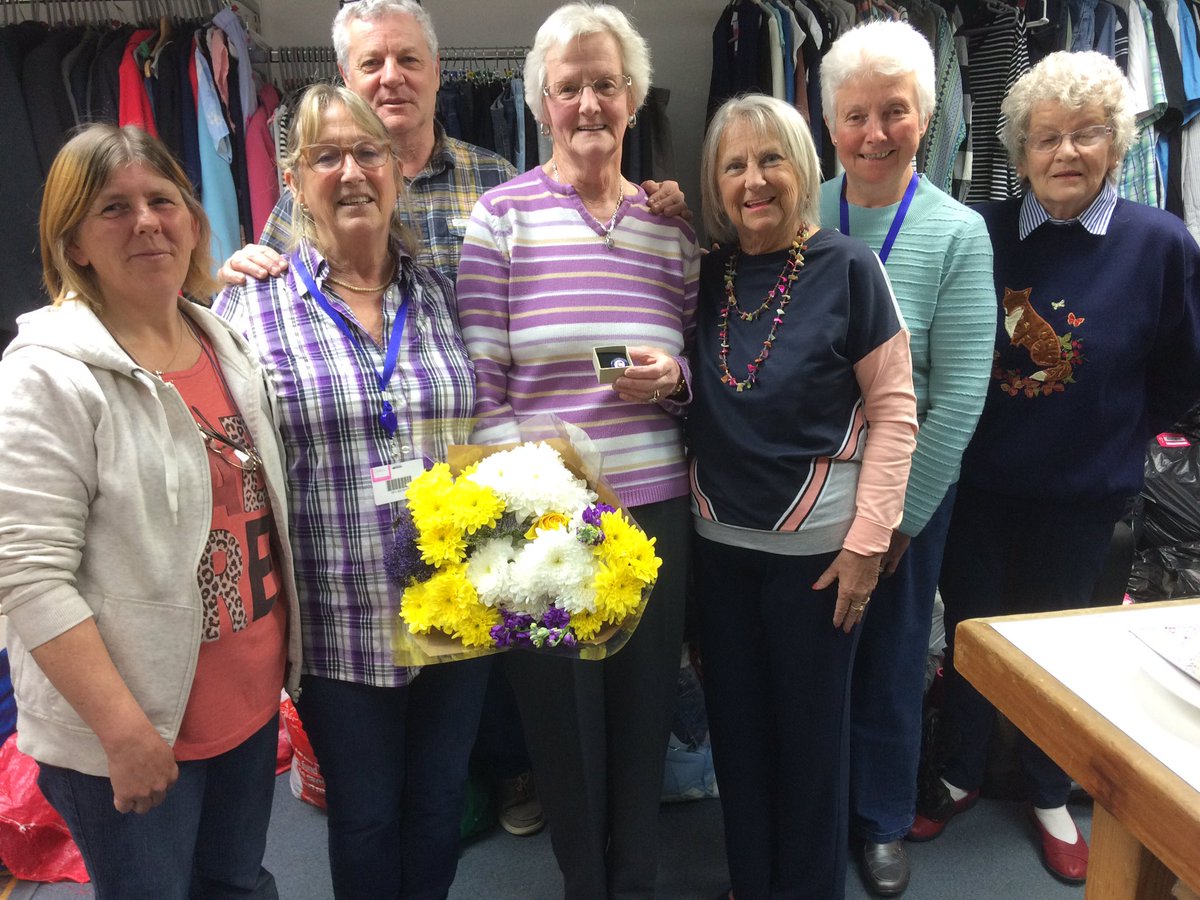 A huge thank you from Cruk Redruth to our Joan, 20 years service x