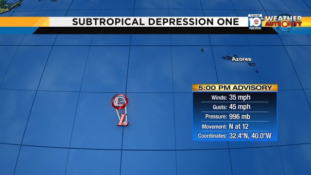 Subtropical Depression #1, churning over the central Atlantic, is expected to dissipate by Thursday. https://t.co/XJRgzZGj1B