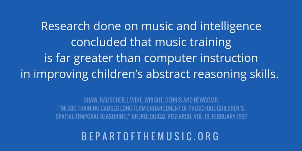 #MusicEducation strengthens students’ brains in ways in which we are only beginning to understand. #BePartOfTheMusic