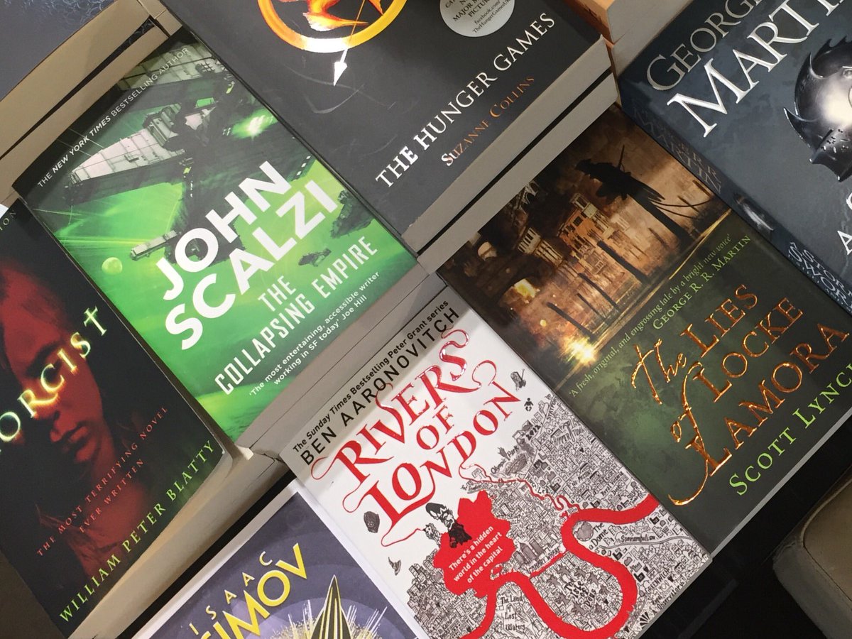 JamieLeeNardone's tweet photo. Hey @UKTor, check out the #2017SFF love in @WaterstonesEX @scalzi @nealasher @aptshadow. And the cafe is amazing! https://t.co/QuNAHCTjZt