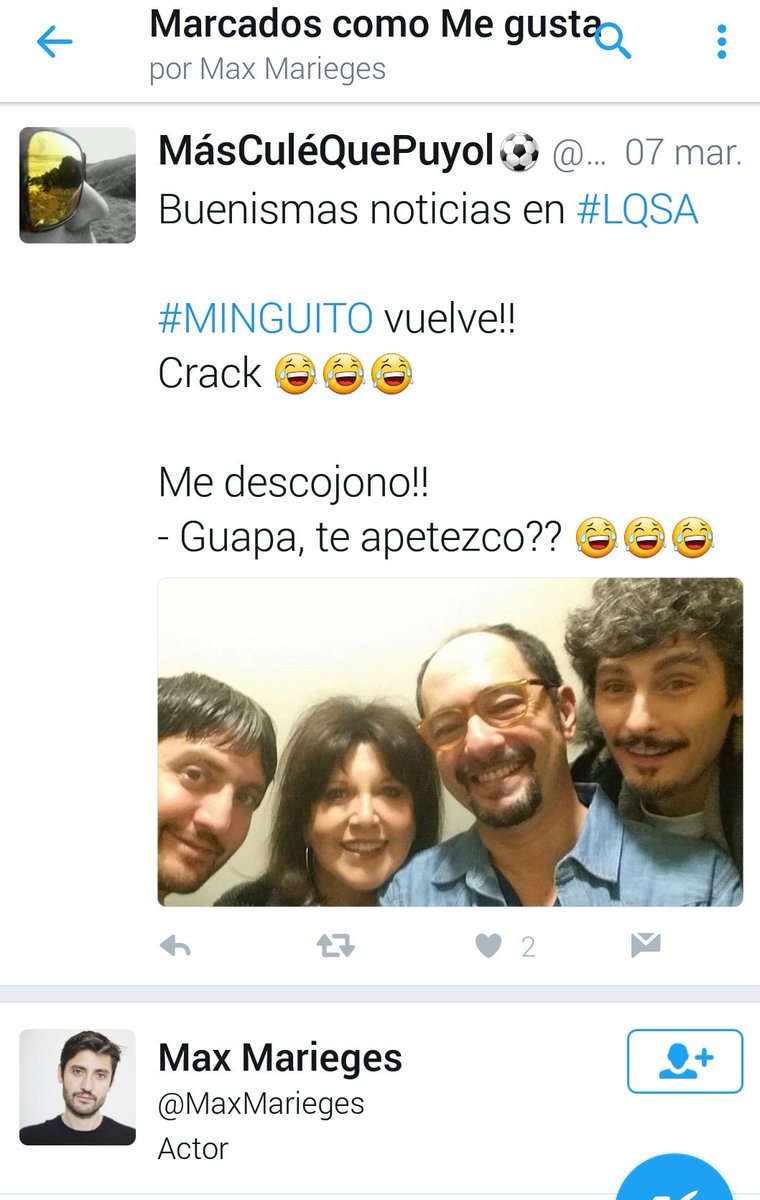 jgermantr3's tweet photo. Un "me gusta" de @MaxMarieges 
✌️
RISAS ASEGURADAS!! 
Muchas ganas de que empiece la nueva temporada https://t.co/iyDQdPVKl2