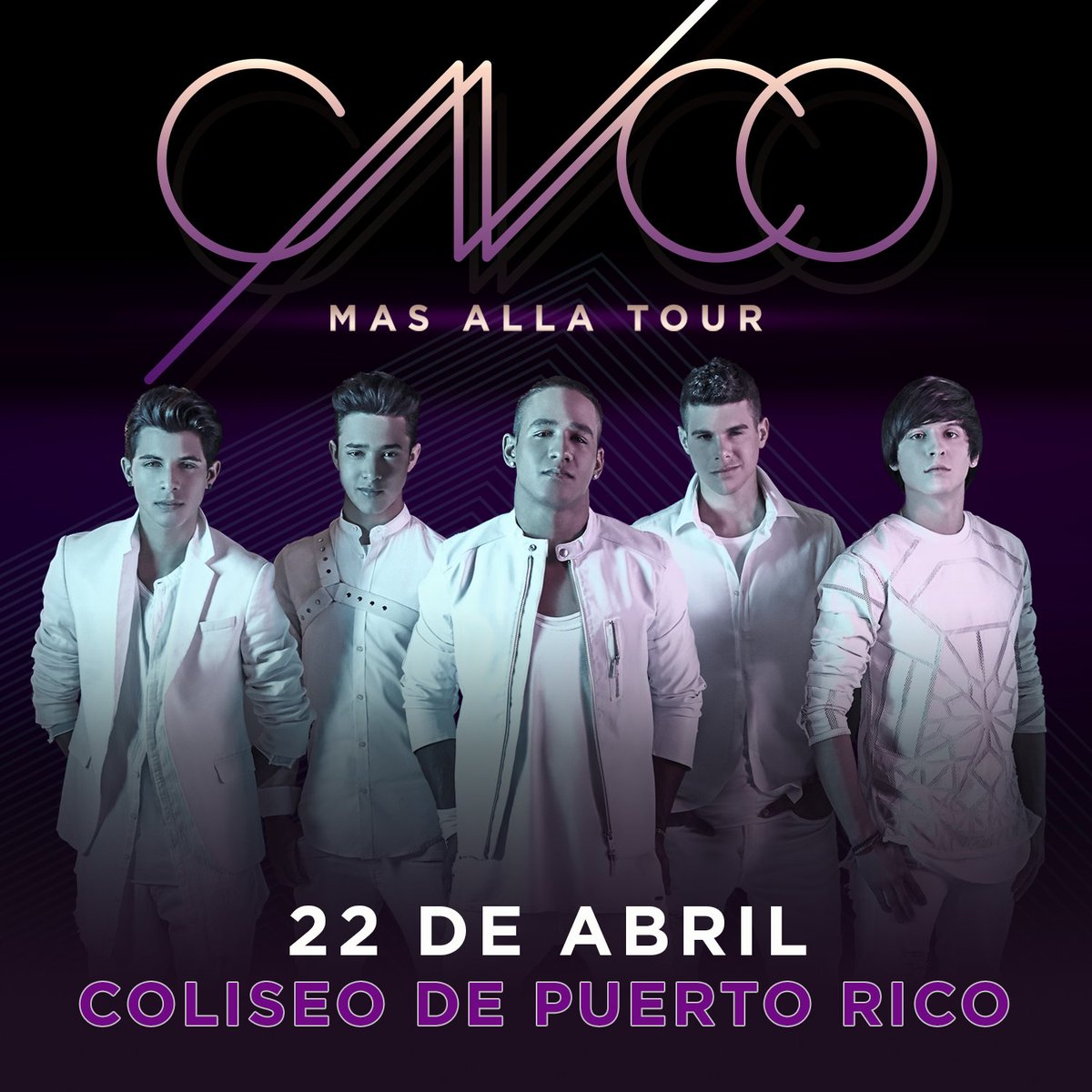CNCOmusic's tweet photo. #PuertoRico, los esperamos este sábado, 22 de abril en el @ColiseoPR!! 🇵🇷🎶 #MASALLATOUR 🎟 Boletos en @ticketpop.com @nolimitpr https://t.co/P2QdRqiGg8