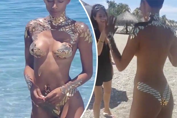 skimpy bikinis at the beach