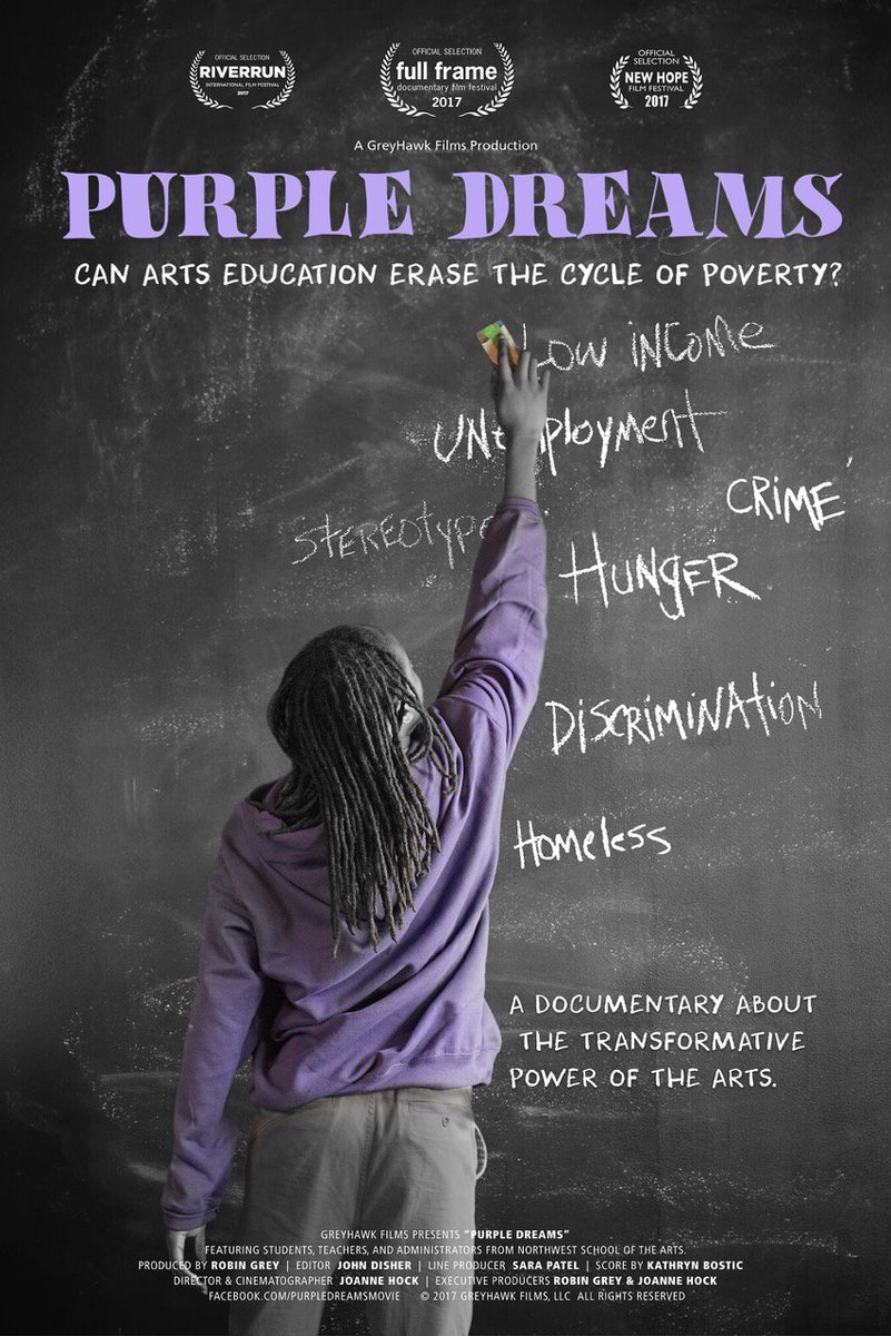 GreyHawkFilms's tweet image. Official Purple Dreams movie poster! 
#ArtEducation #SAVEtheNEA  #KidsNeedTheArts #PurpleDreams