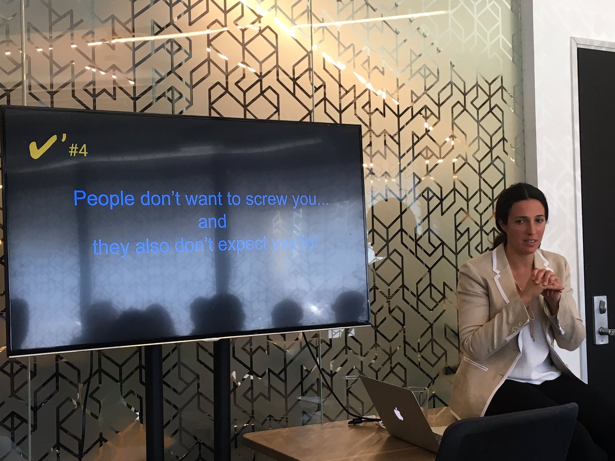 "People don't want to screw you and they also don't expect you to" says <a href="/aureliasetton/">Aurelia Setton</a> during a workshop at <a href="/TheRefiners_Inc/">The Refiners</a>