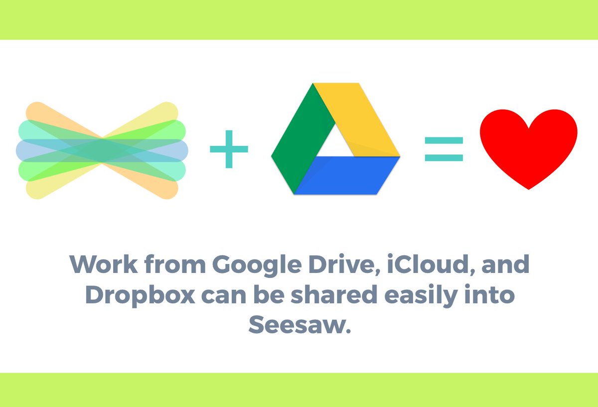 Seesaw's tweet photo. Have you seen the NEW Add File tool in Seesaw? Use it to add items from Google Drive, iCloud &amp; Dropbox! https://t.co/FN2xetpXqS https://t.co/NEFaI8p5Ag