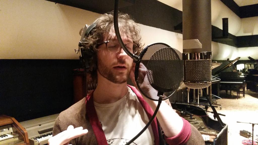 It's @mooseofrob laying some rich vocals - finishing touches of new record @yMusicNYC