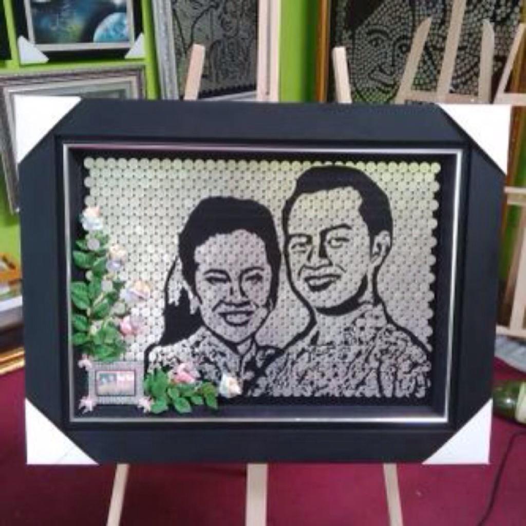 Siluet koin wajah ukuran 50 x 70 cm,,, mau pernikahan nya beda dari yang lain,, kami punya solusinya