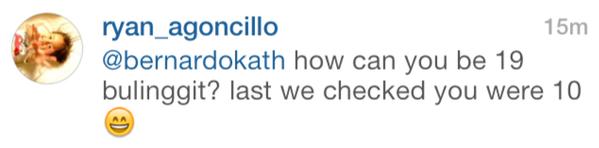 \" so sweet ryan agoncillo
Happy 19th Birthday KCMB  