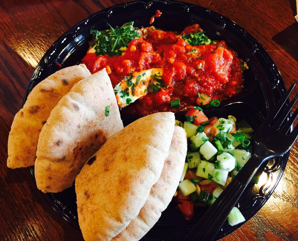 MomGoesHmm's tweet photo. Eating #healthy #shakshuka #yummy #ROC @sabragrillroc http://t.co/J2Z8l2EjXU