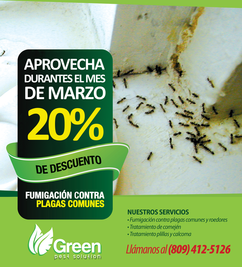 Greenpestrd's tweet photo. No pierdas la oportunidad de obtener un 20% por fumigar en el mes de marzo. http://t.co/cgUhy8MLN0
