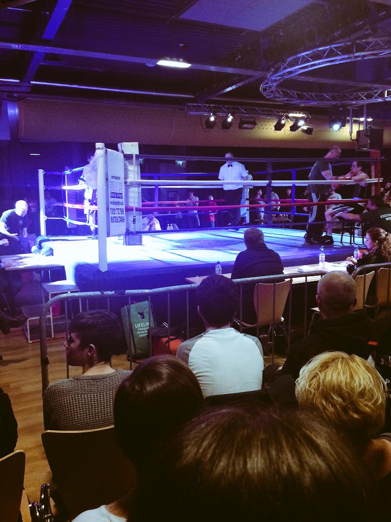 At the Exeter fight night, Bristol outnumber on the cheering front. C'MON BRISTOL.