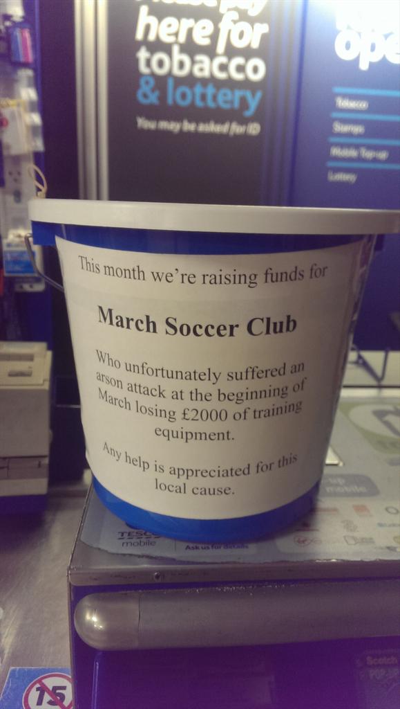 Findlotte's tweet image. Over £50 raised so far for March Soccer Club #charity #community
