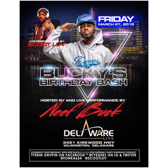 TeamDjBran's tweet photo. This Friday! Scoot Luv &amp; Neef buck holding down Delaware live! Advance tickets available at caveman apparel! http://t.co/7ZJvgwdlgj