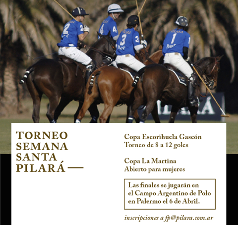 Torneo de #Polo en Pilará. La final se jugará el 6 de abril en el Campo de Polo de Palermo.