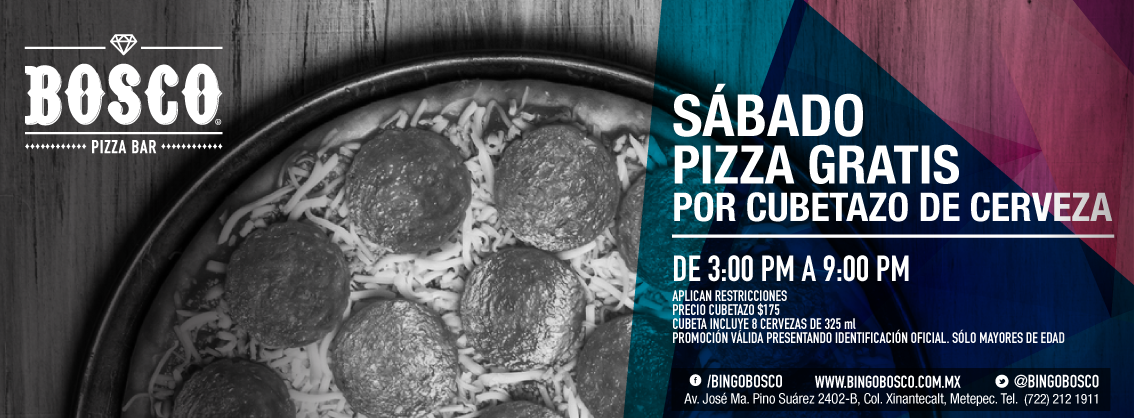 BingoBoscoMe's tweet photo. México vs Ecuador Sábado 6pm
Partido + Pizza gratis.
Así sí se disfruta el día.
Reserva 2121911 o mensaje. http://t.co/Gen6EcxNtL