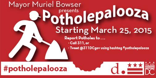 MayorBowser's tweet image. Wanna report a pothole? Here's how! RT so we can fill potholes in #all8wards! #potholepalooza