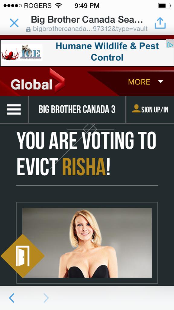 realitytvplease's tweet photo. just exercised my right to vote. #BBCAN3 #byerisha http://t.co/mlve5ViffZ