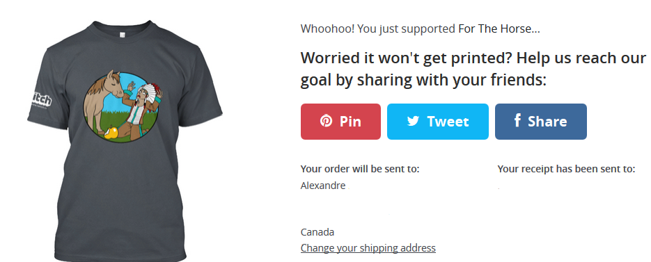 @PauseUnpauses Woohoo ! #ForTheHorse from another Canadian Alex !