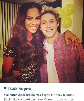 Niall wishing a happy birthday to Rochelle Humes. (22/03/15)  