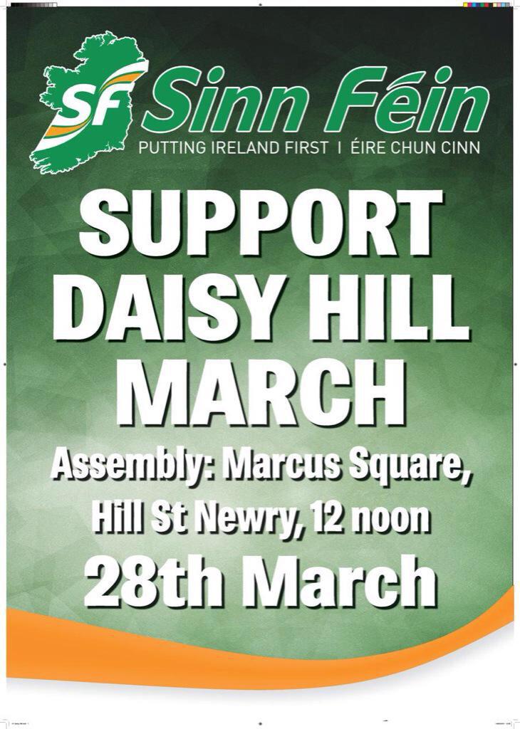 ChrisHazzardSF's tweet photo. Stand with us in Newry on Saturday to show your support for local health services #SaveDaisyHill #SaveTheDowne http://t.co/iNT9LbymdT